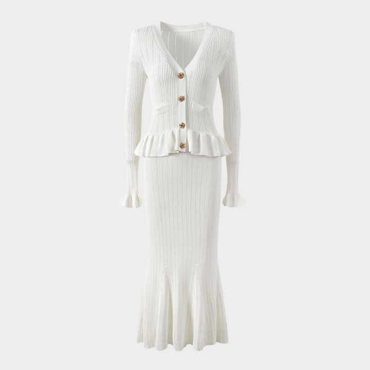 Azure Charm Ruffle Dress