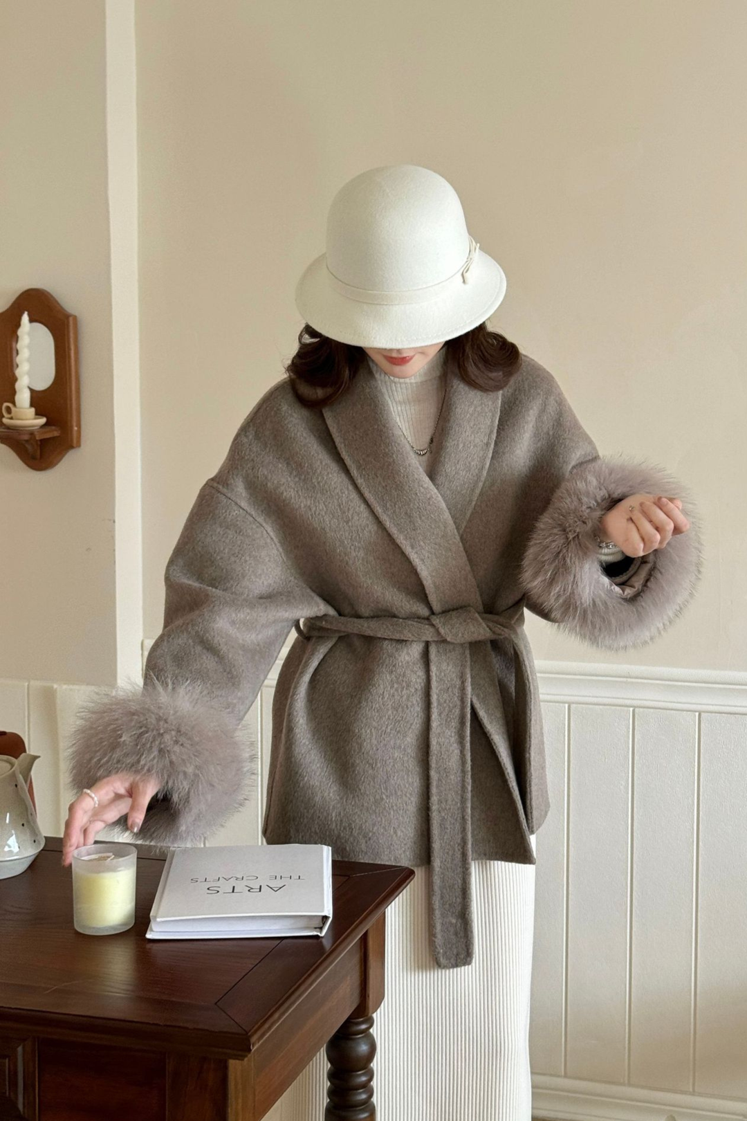 Siena Soft Wool  Cuff Shawl Wrap Coat