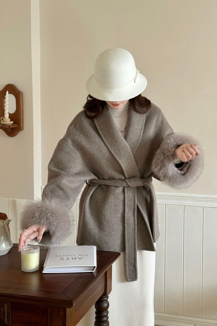 Siena Soft Wool  Cuff Shawl Wrap Coat