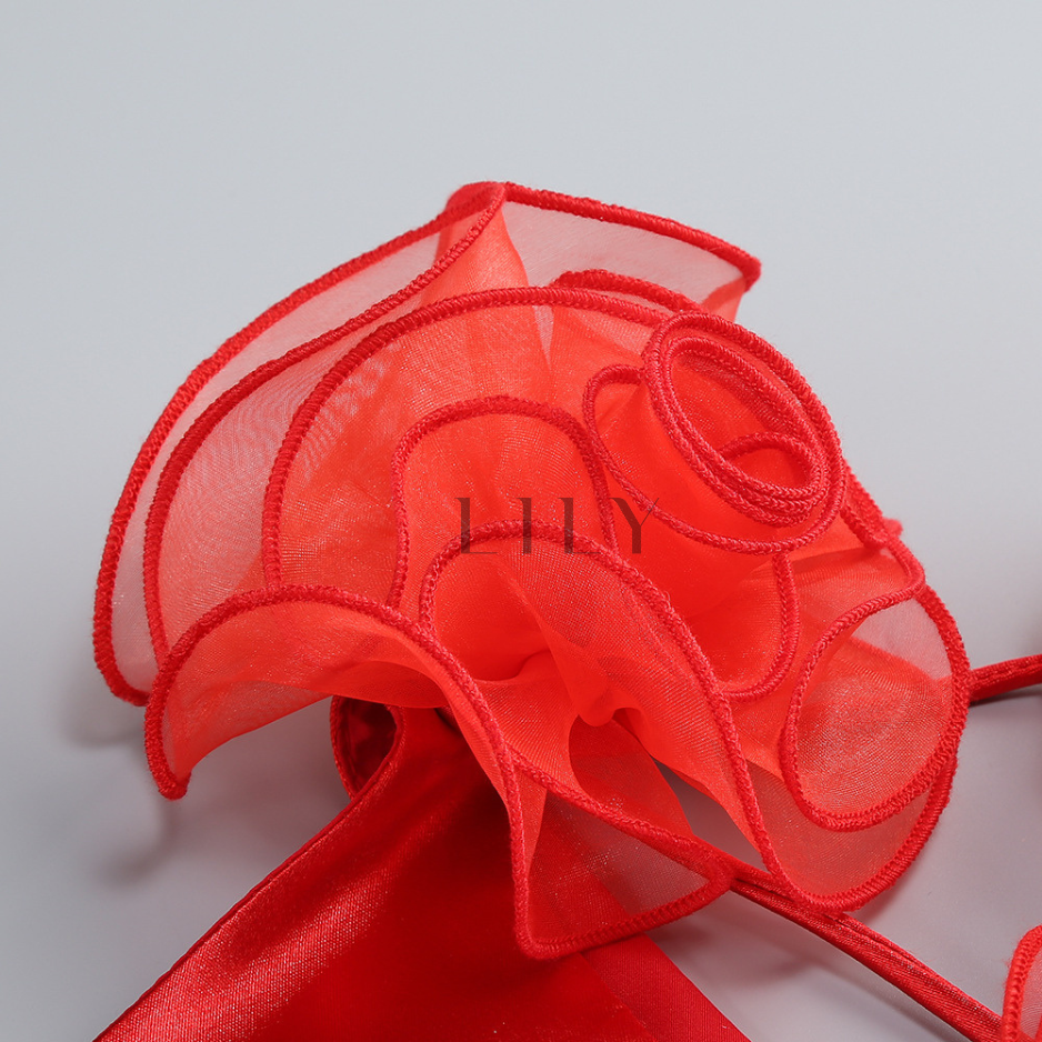 Sofia Floral appliqués backless Glow Mini Dress