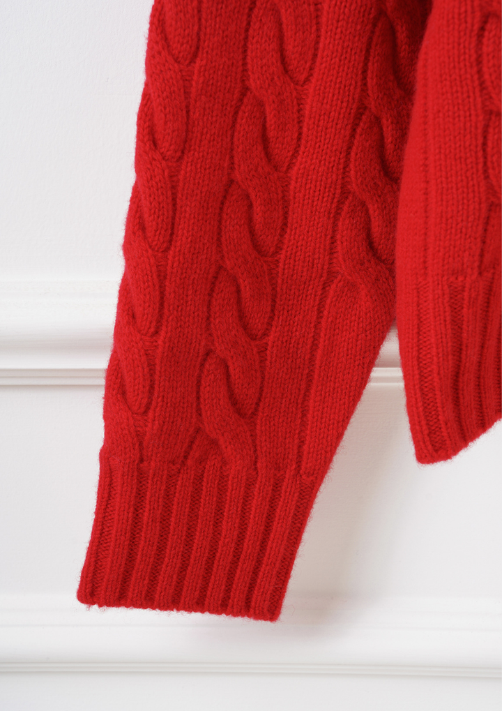 Half Zip Cable Knit Sweater