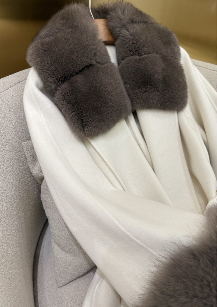 Gia Cashmere Mink Fur Cuffs Mini Coat