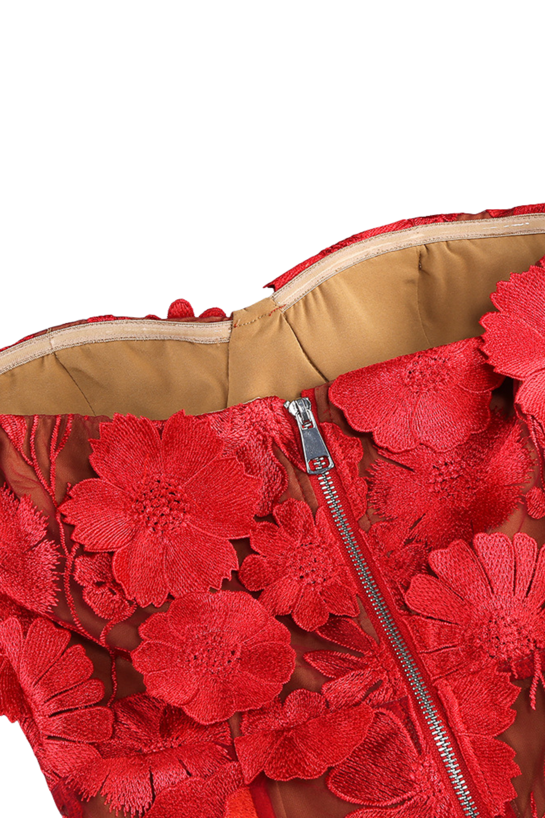 Noir Chic Floral Mesh Maxi Strapless Maxi Dress