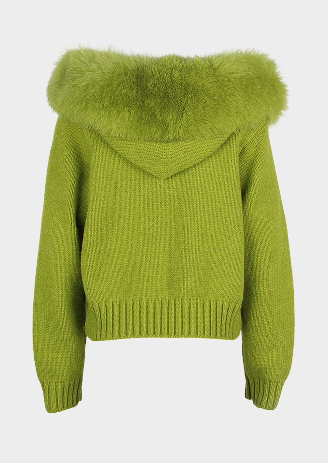 Large Fur Collar Hooded Zipper  Jacket Top