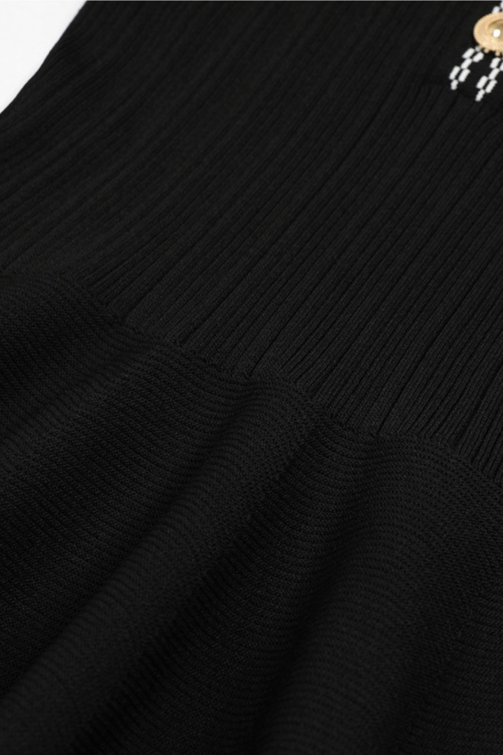 Elegance Viscose knit Flared Mini Dress