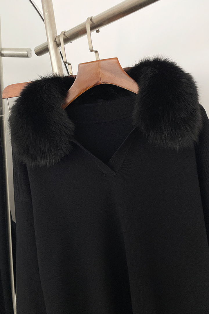 Velora Real Fox Fur Knit Lounge Set - Color Match Edition