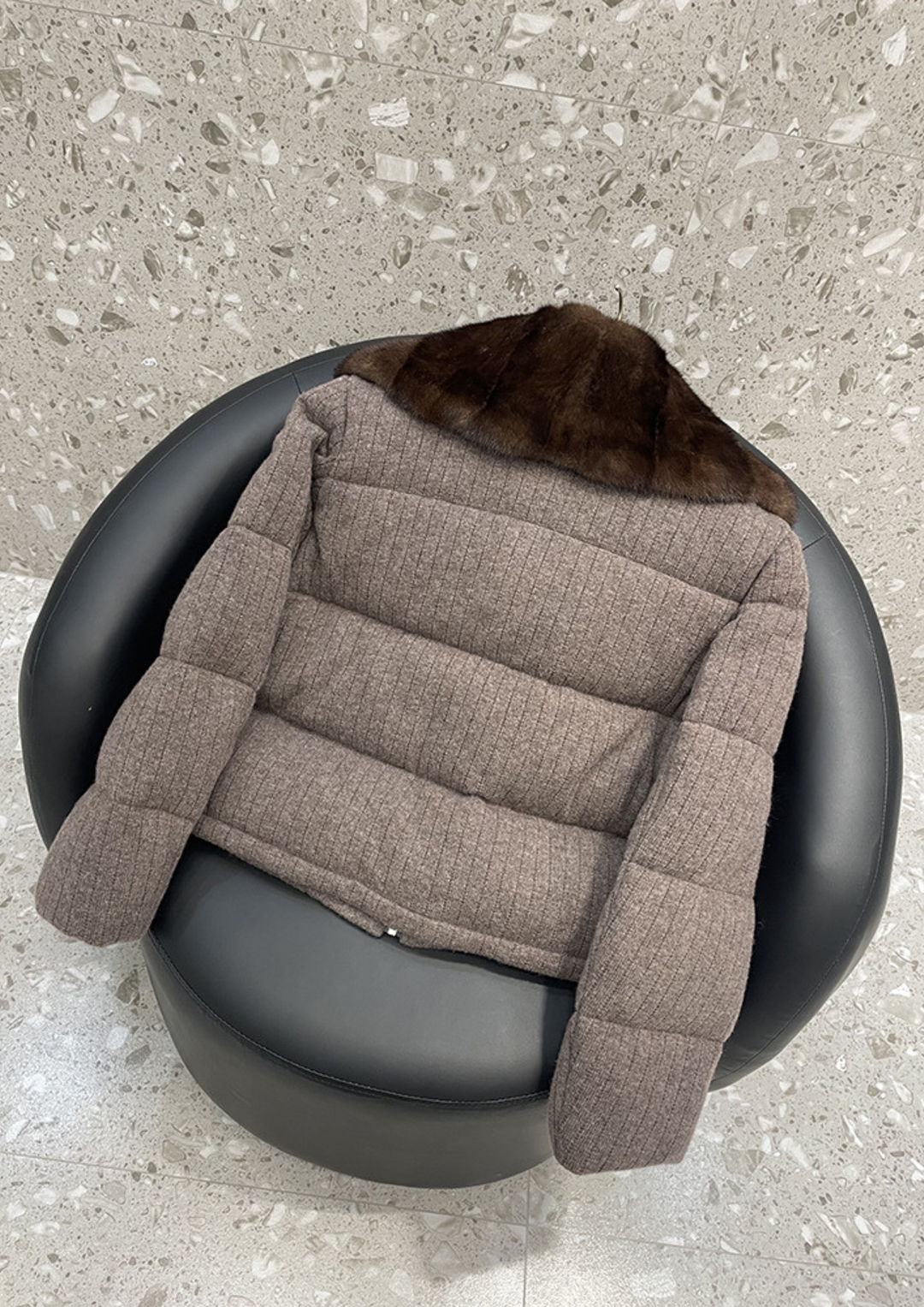 Lilia Warm Goose Down Wool Mink Fur Jacket