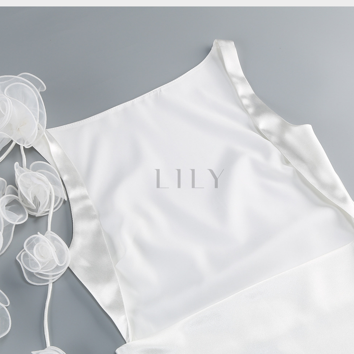 Sofia Floral appliqués backless Glow Mini Dress