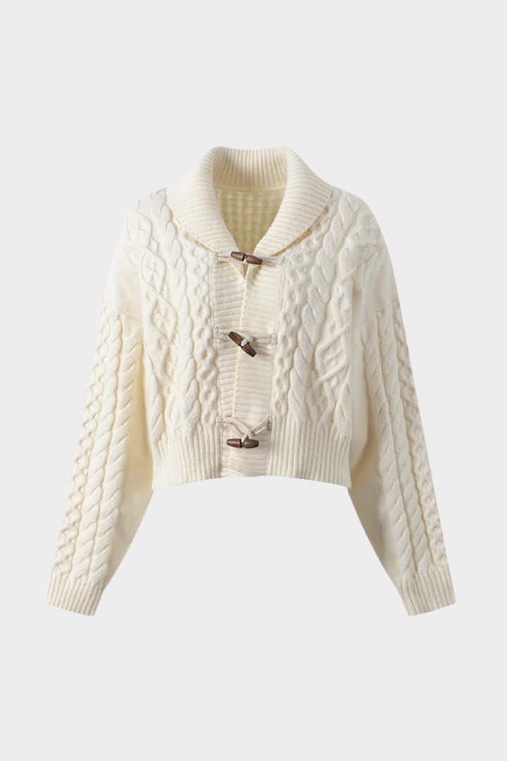 Cozy Wool knit Semi Cropped Cardigan Top