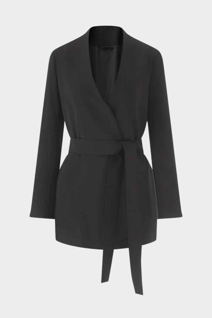 Signature Soft Blazer  Waist Ribbon Detail Cardigan