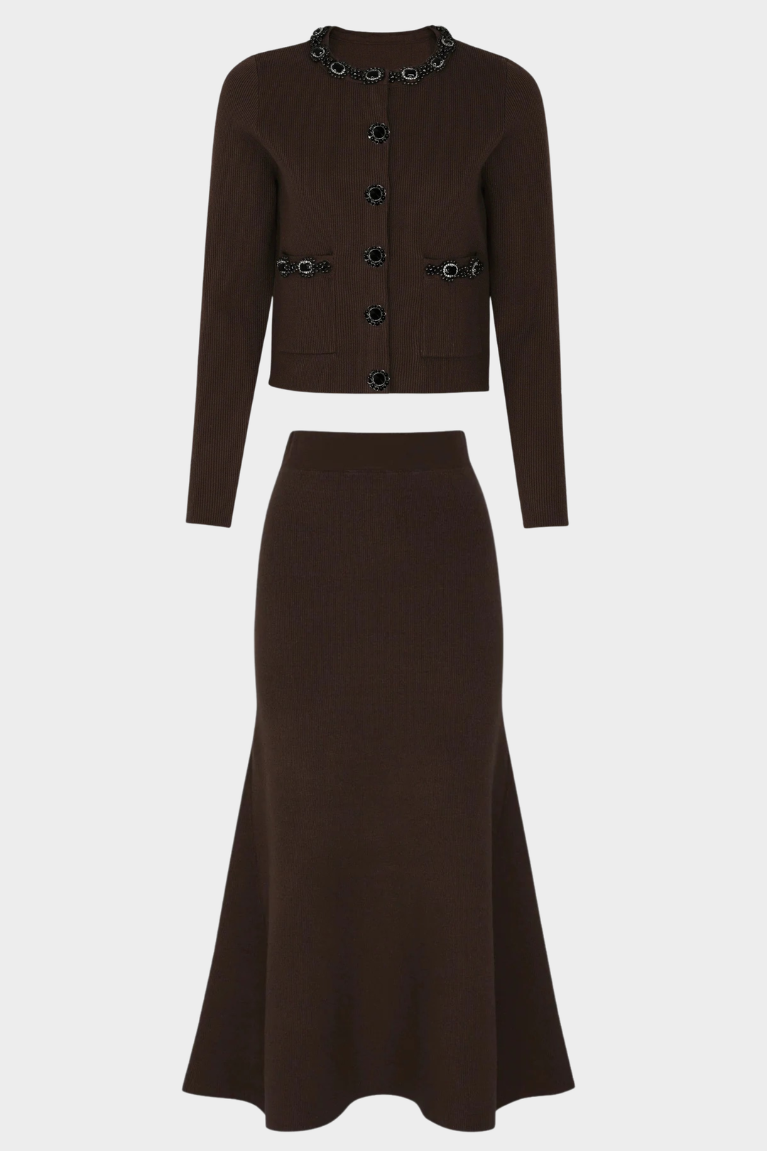 Jewel Elegance Soft Wool Knit Midaxi Set