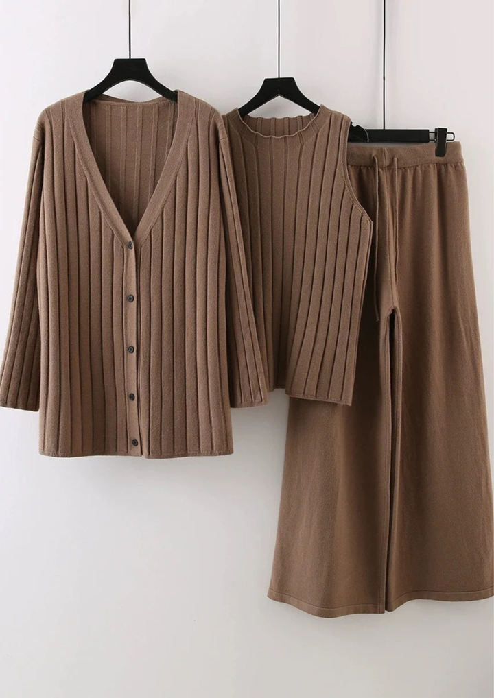 Comfy JANE Ribbed KNIT 3 piece Set