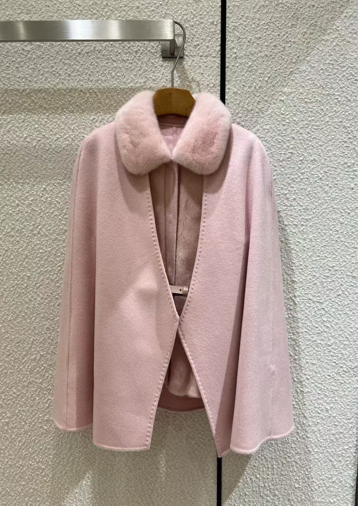 Georgina Cashmere Mink Cape & Vest Set