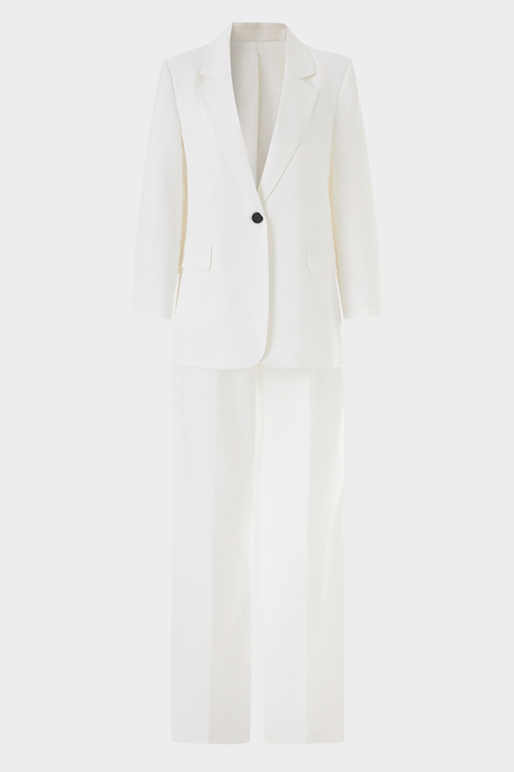 Signature Tailored classic Contrast  Buttons Suit Set