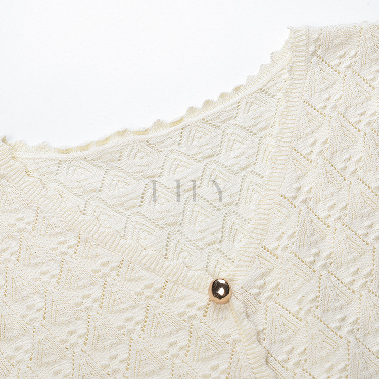 Mirella Crochet V Neck Knit Maxi Dress