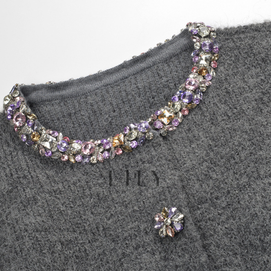 Laura Crystal Knit Cardigan Top