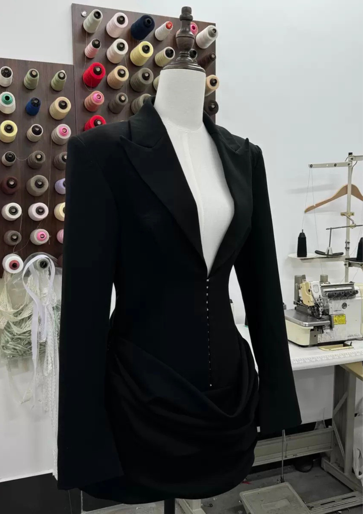 Deep V Neck Bodycon Mini Dress