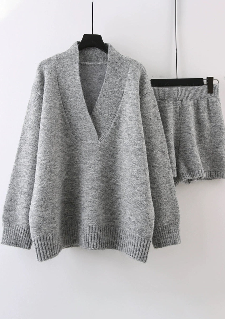 Comfy Lana V neck  Knit Set