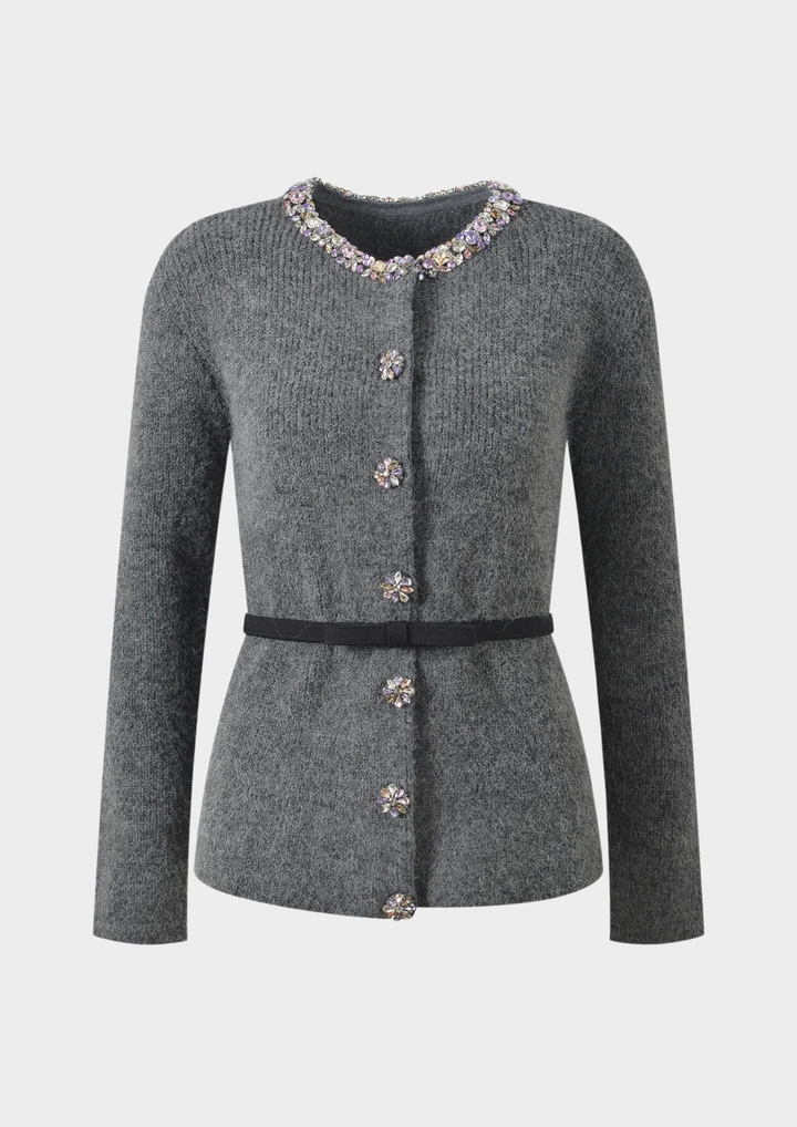 Laura Crystal Knit Cardigan Top