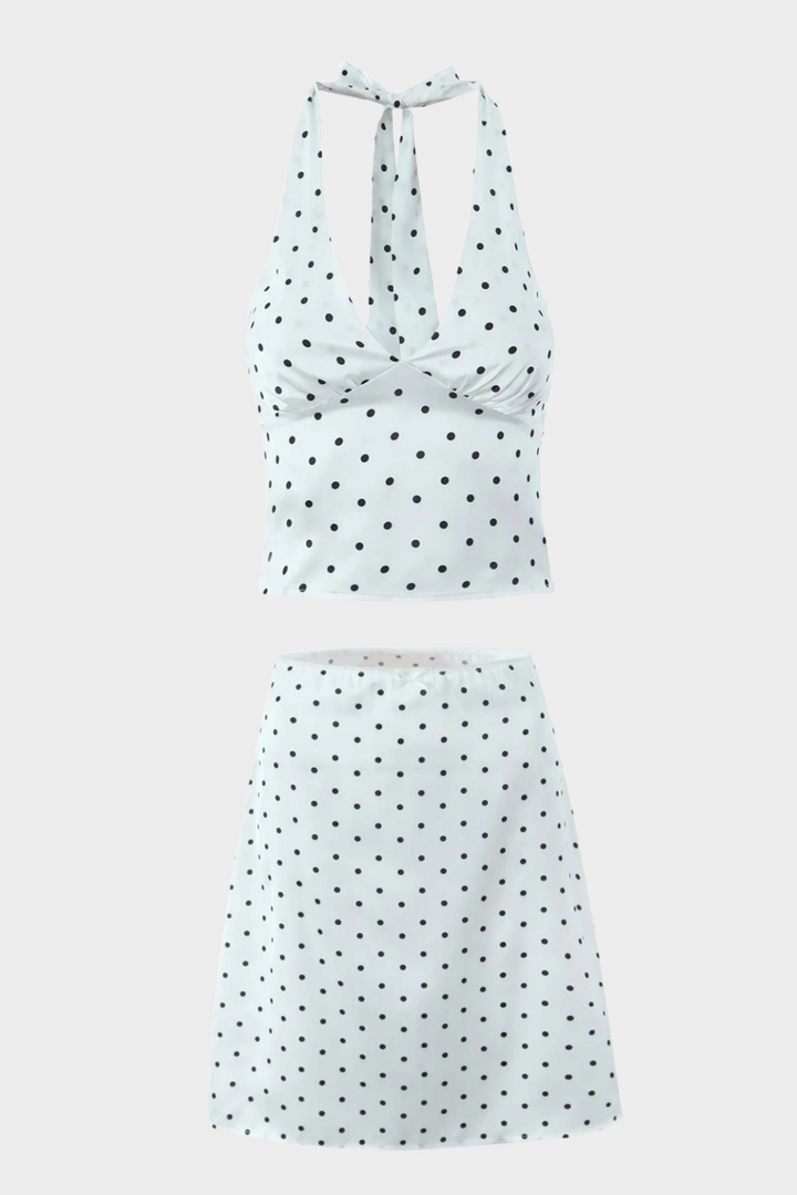 Diana Polka Dot Slim Fit HalterLow Waist Set