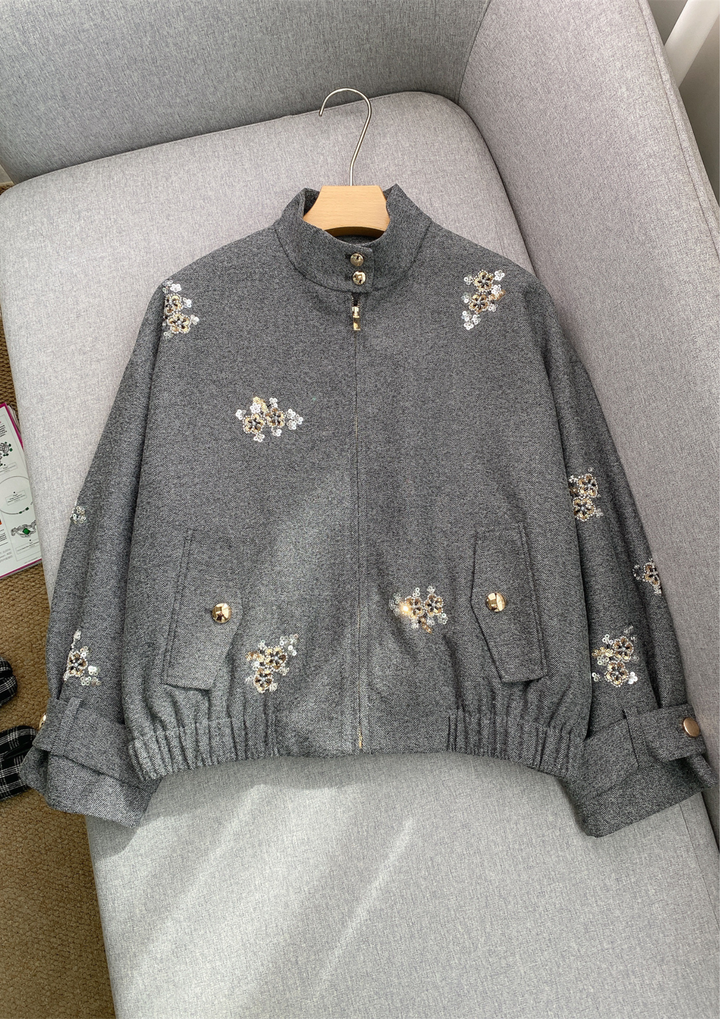 Classic Chic Embellished Sequin Wool Knit Set