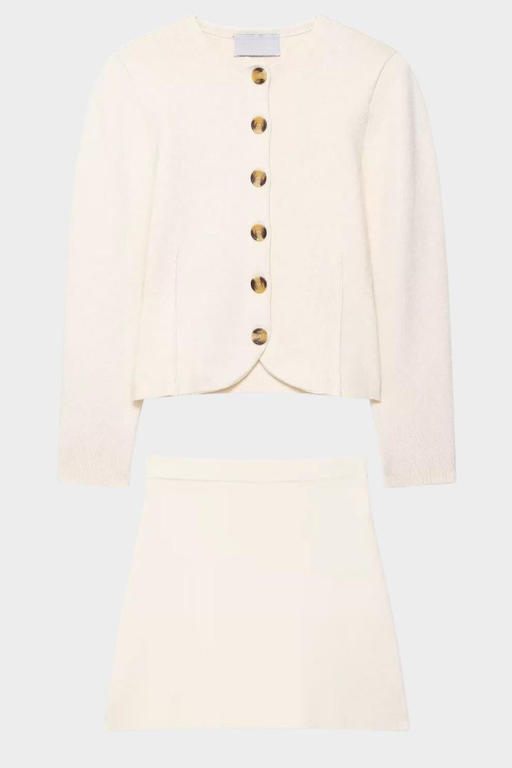 Élise Gold Button Knit Mini Set