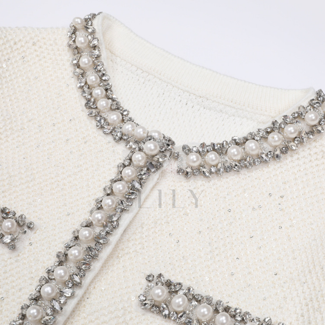 Averly pearl Luxe Sequin Knit Sparkle Mini Dress