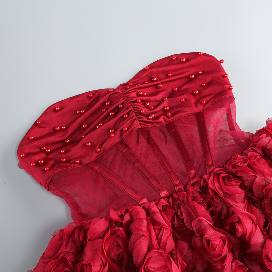 Valentina Rosette Floral Corset Mini Dress