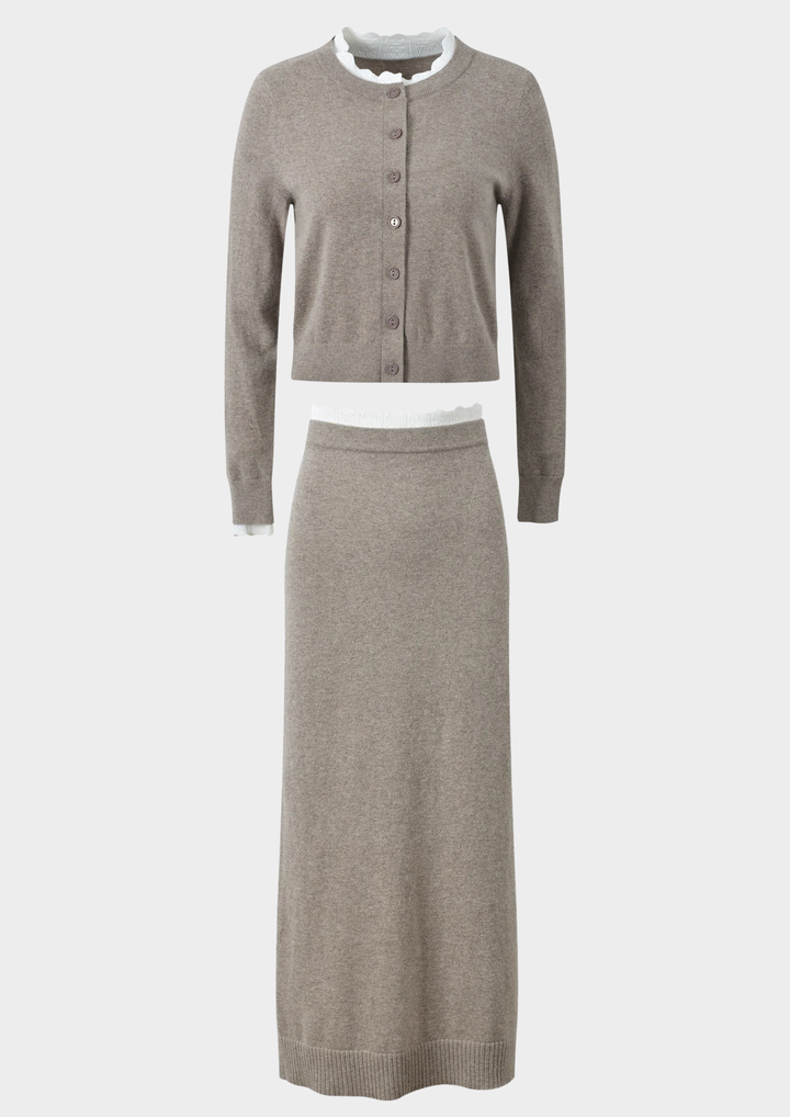 Naomi Lace Trim Knit Set