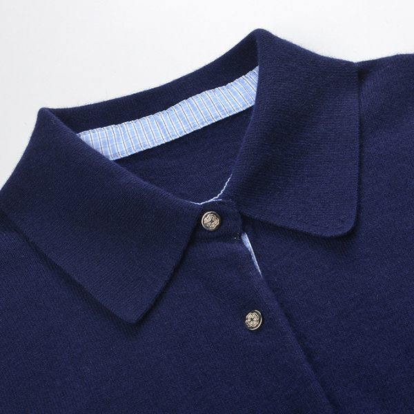 Sophie Navy Polo Knit Top
