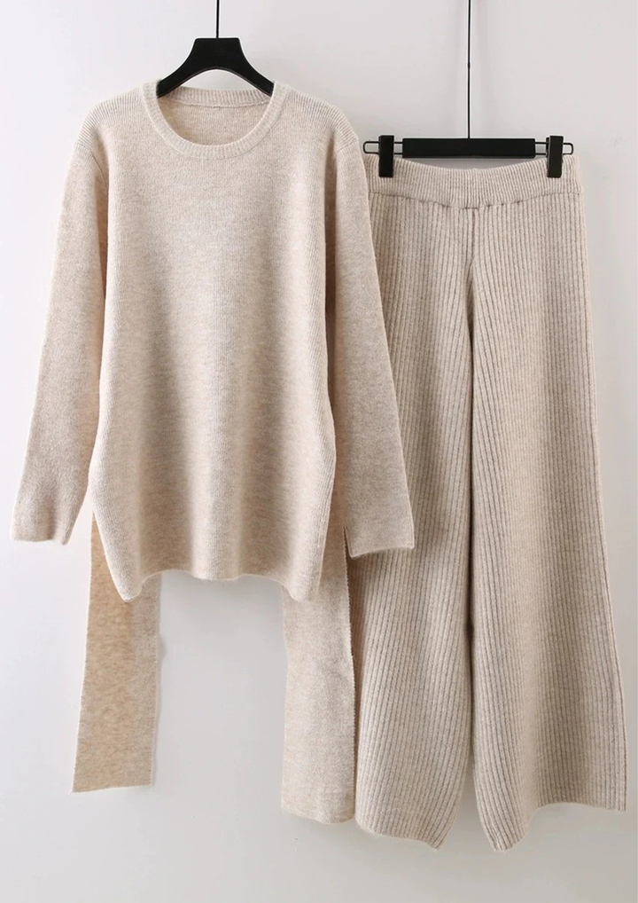 Comfy Elina Asymmetric Knit  Set