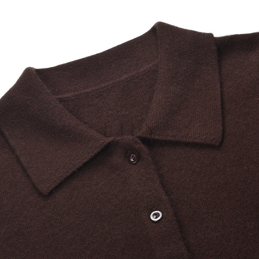 Soft Collar Wool Blend Knit Top