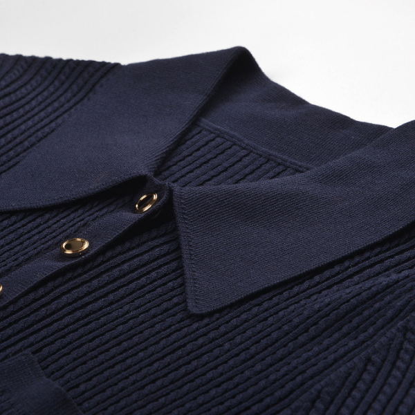 Nina Navy Cable Knit Top