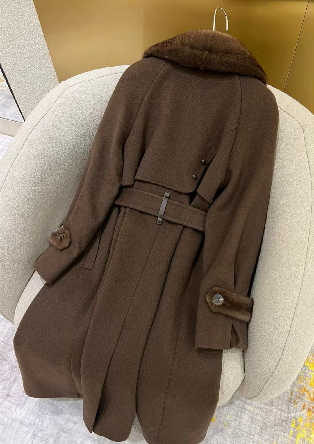 Juliette Cashmere Mink Tailored Belt Coat