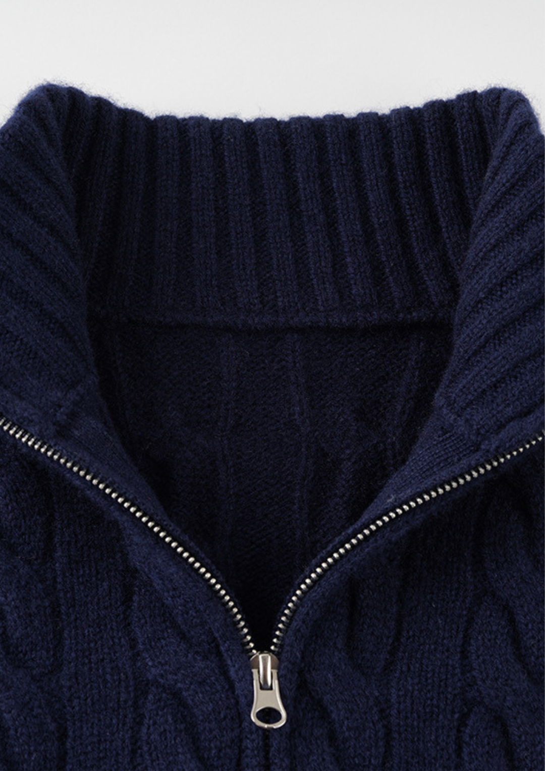 Half Zip Cable Knit Sweater