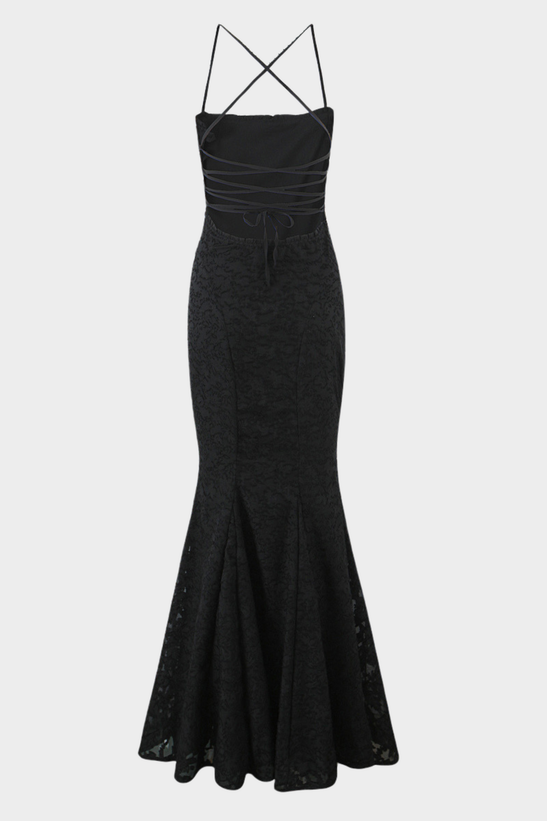 Lily - Backless Lace Up Mermaid Maxi Dress