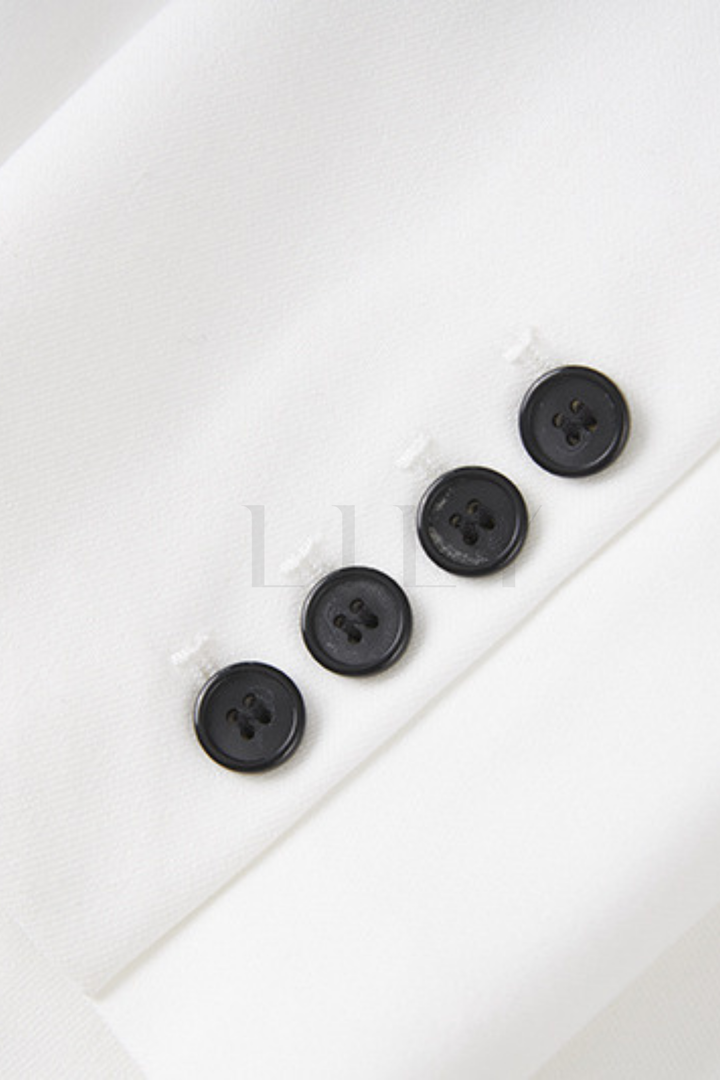 Signature Tailored classic Contrast  Buttons Suit Set