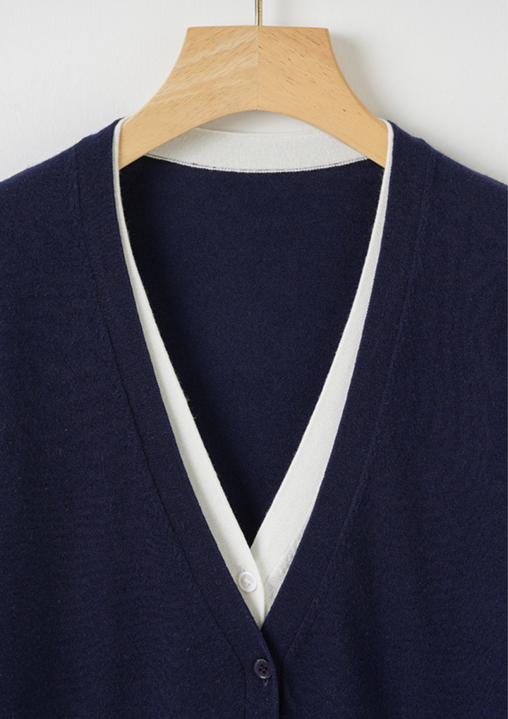 Contrast Trim Slim Knit Sweater