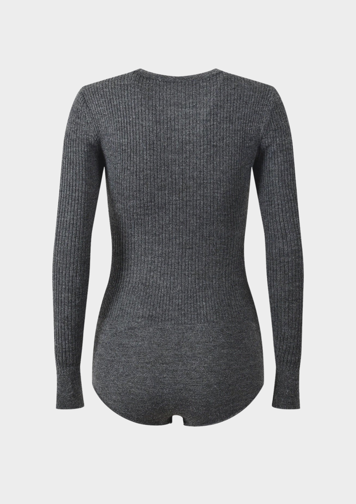 Mirelle Ribbed Button Front Knit Bodysuit