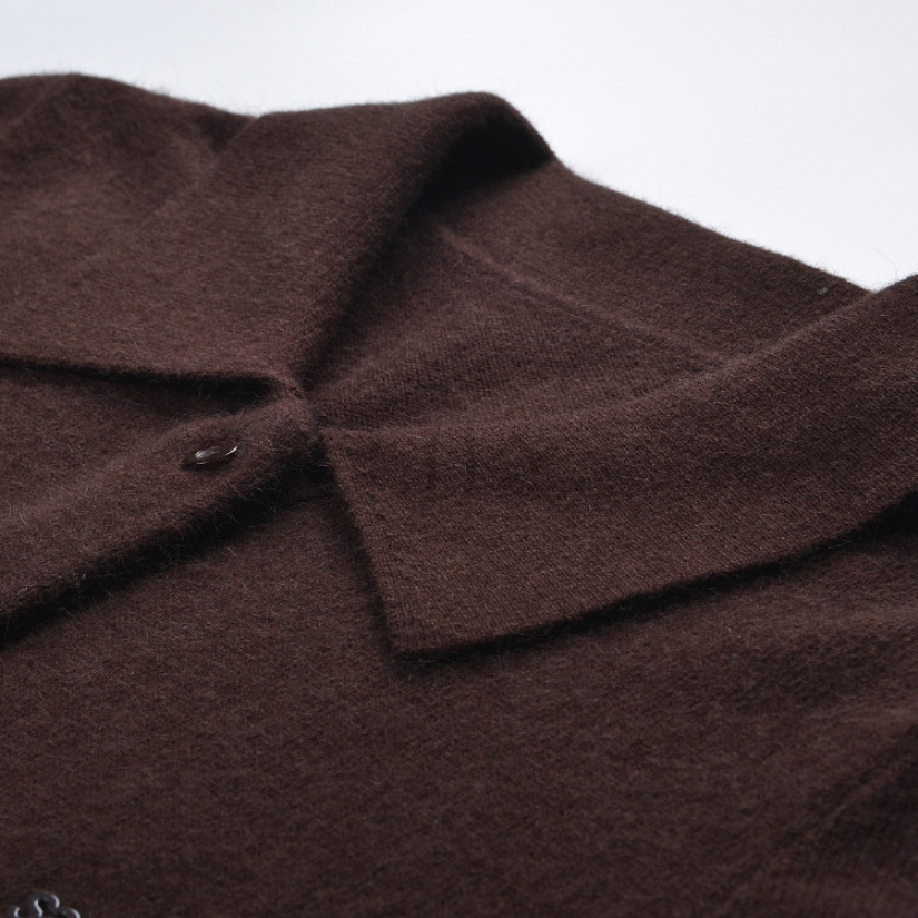 Soft Collar Wool Blend Knit Top