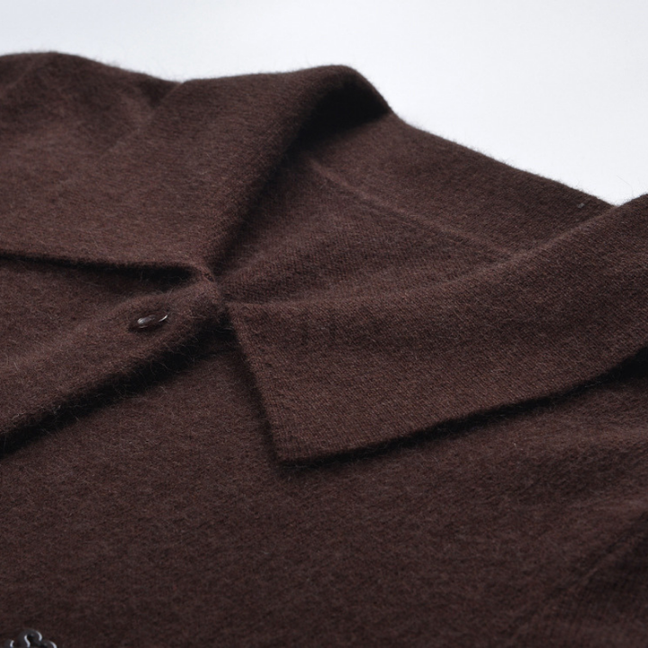 Soft Collar Wool Blend Knit Top