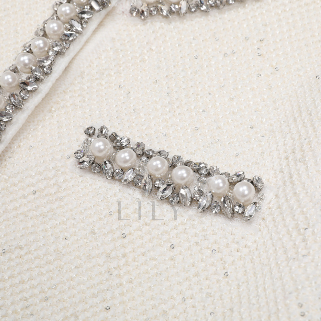 Averly pearl Luxe Sequin Knit Sparkle Mini Dress