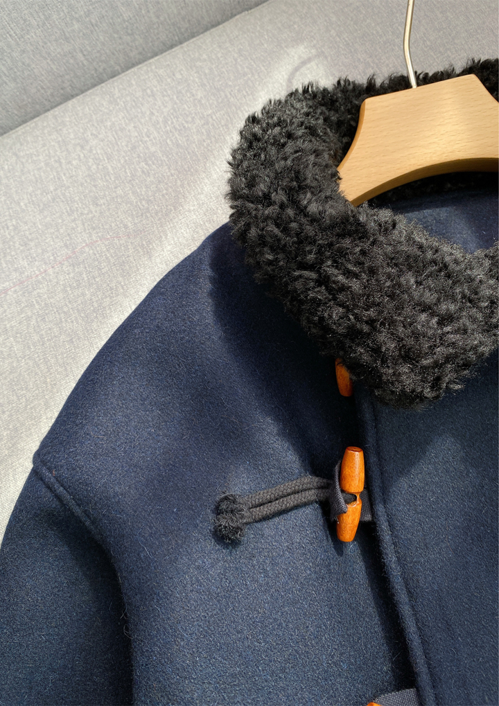 Toggle Charm Wool Jacket in Navy