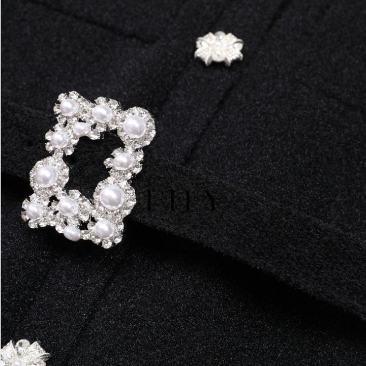 Royale Knit Pearl Belted Mini Dress