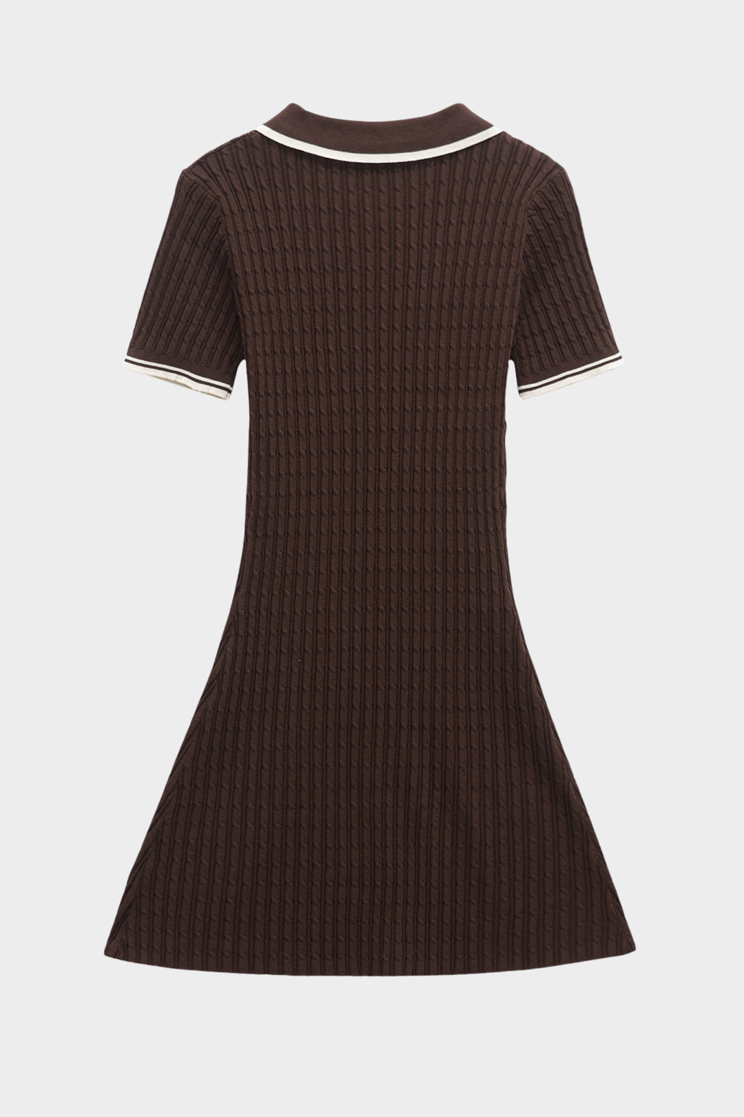 Cocoa Tipped Polo Knit Mini Dress