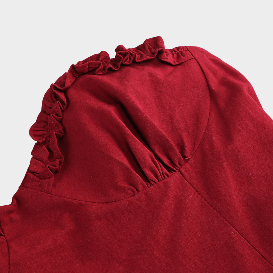 Wrap Chest Backless Bubble Mini Dress