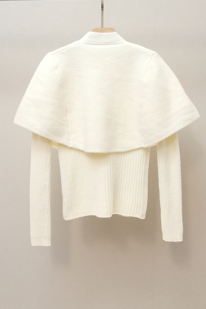 Maison Ivory Cape Beaded Cadigan Top