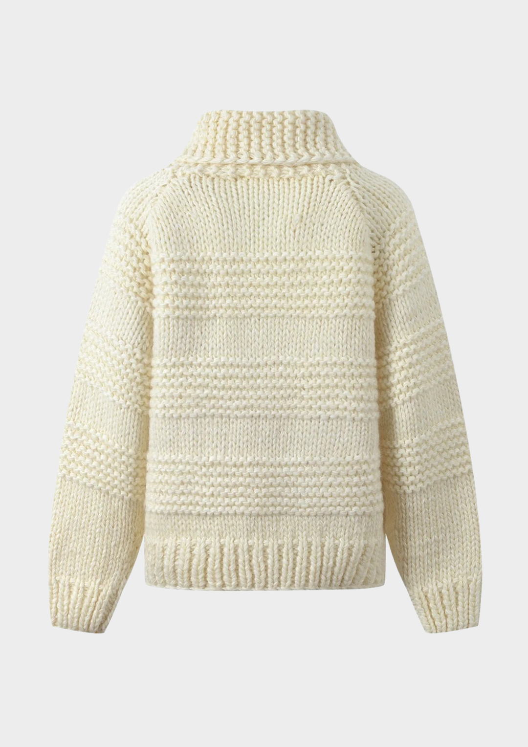 Chunky Wavy Knit Zipper Cozy Jacket