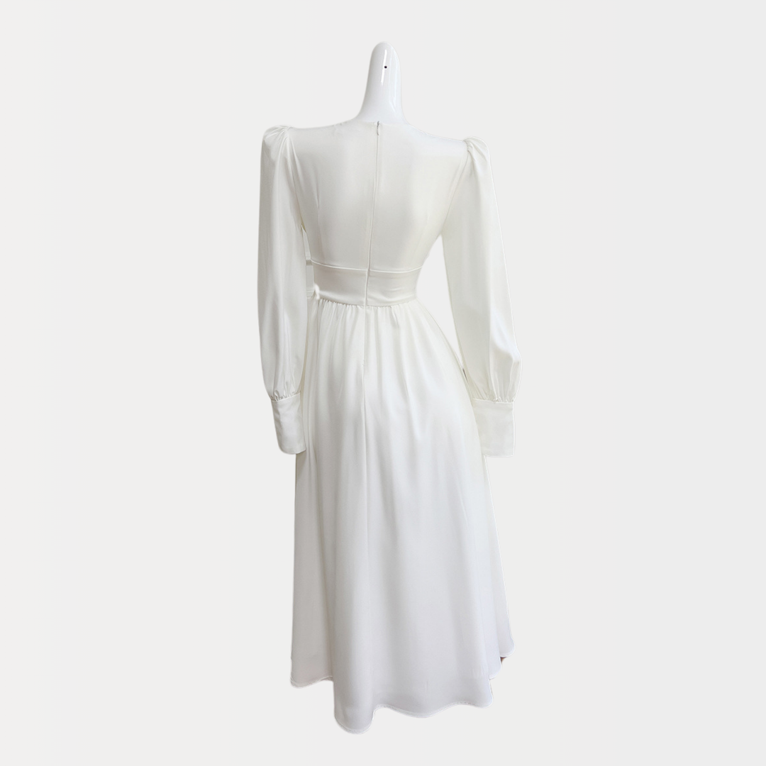Ivory Buttoned Elegance