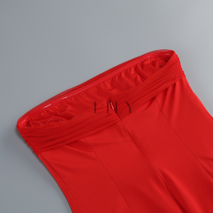 Naomi Muse Halter Mesh Mini Dress